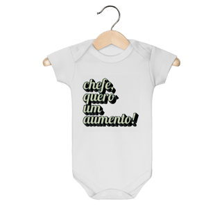 Nome do produto Body de Bebê “Chefe, Quero um Aumento!” – Roupa Divertida e Criativa para Bebê | Presente Engraçado para Chá de Bebê, Aniversário ou Dia das Mães/Pais