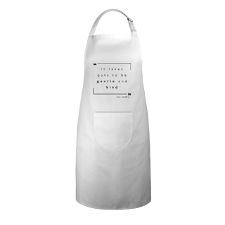 Nome do produto Avental “IT TAKES GUTS TO BE GENTLE AND KIND” The Smiths — poesia, coragem e delicadeza impressas no peito