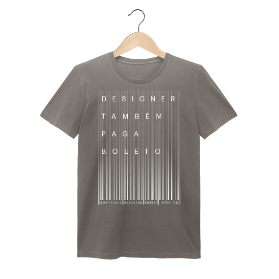 Camiseta feminina estonada Designer Também Paga Boleto 2