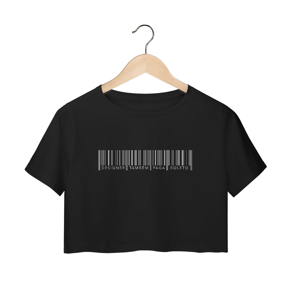 Nome do produto: Camiseta Croped Designer Também Paga Boleto