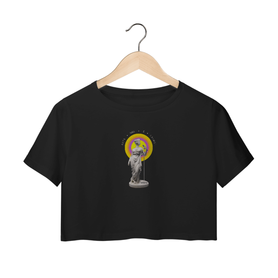 Camiseta Croped Arte Não É Crime