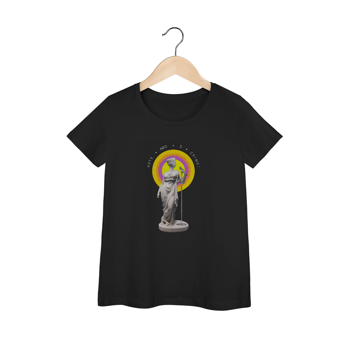 Nome do produto: Camiseta feminina prime Arte Não É Crime