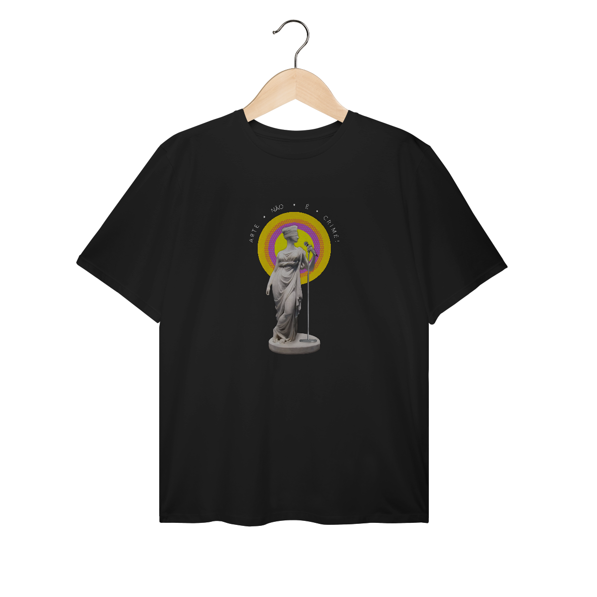 Nome do produto: Camiseta Plus Size Arte Não É Crime