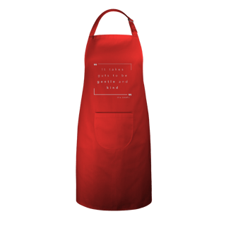 Nome do produto Avental “IT TAKES GUTS TO BE GENTLE AND KIND” The Smiths — poesia, coragem e delicadeza impressas no peito