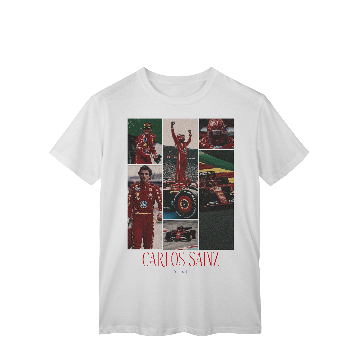 Nome do produto: Camiseta Drive to Style – Carlos Sainz | Estilo e Fúria Ferrari