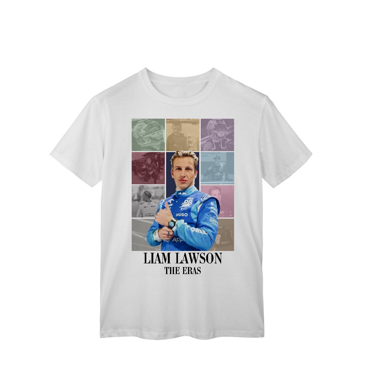 Nome do produto: Camiseta Liam Lawson – The Eras | O futuro da F1 começa aqui