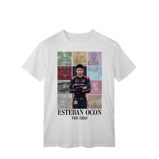 Nome do produtoCamiseta Esteban Ocon – The Eras | Resiliência em alta velocidade