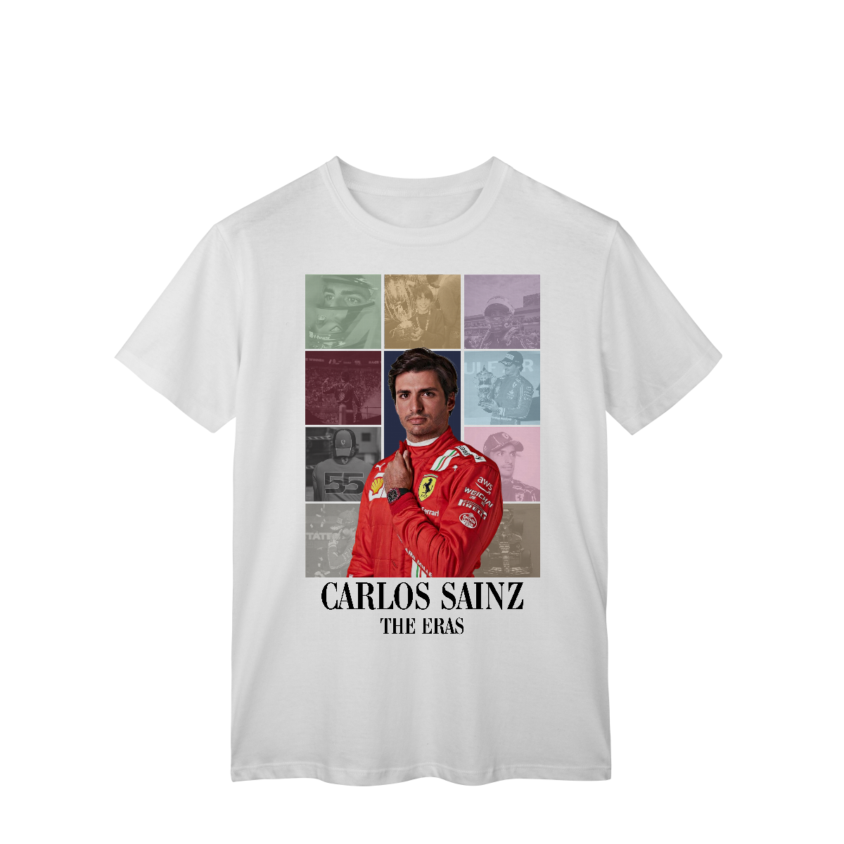 Nome do produto: Camiseta Carlos Sainz – The Eras | De herdeiro a matador