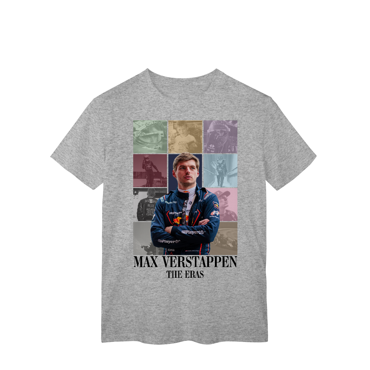 Nome do produto: Camiseta Max Verstappen The Eras | Domínio total em todas as fases