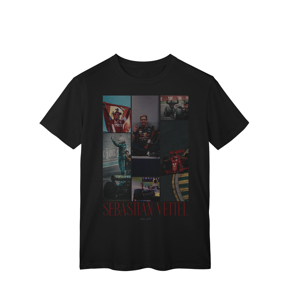 Nome do produto: Camiseta Drive to Style – Sebastian Vettel | Ícone da Fórmula 1