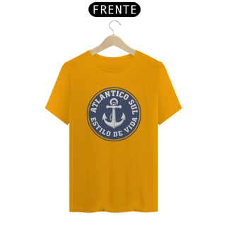 Nome do produto Camiseta Atlântico Sul - Moda Náutica, Oceano e Mar - Estilo Marinheiro 100% Algodão