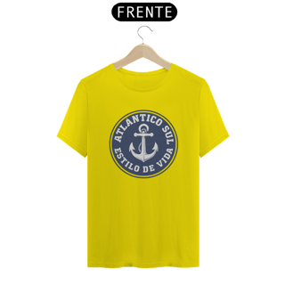 Nome do produto Camiseta Atlântico Sul - Moda Náutica, Oceano e Mar - Estilo Marinheiro 100% Algodão