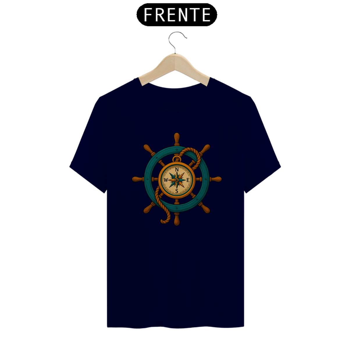 Nome do produto: Camiseta Timoneiro - Moda Náutica, Navegação e Profissão Marítima - 100% Algodão