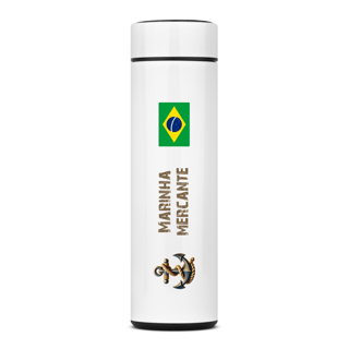 Garrafa Térmica Marinha Mercante - Estilo Náutico Profissional, Aço Inox, 500ml - Presente Ideal