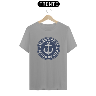 Nome do produto Camiseta Atlântico Sul - Moda Náutica, Oceano e Mar - Estilo Marinheiro 100% Algodão