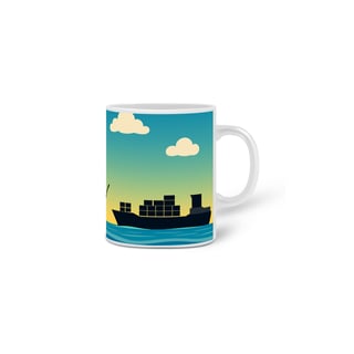 Nome do produto Caneca Vida Embarcada - Tema Náutico - Presente para Amantes do Mar