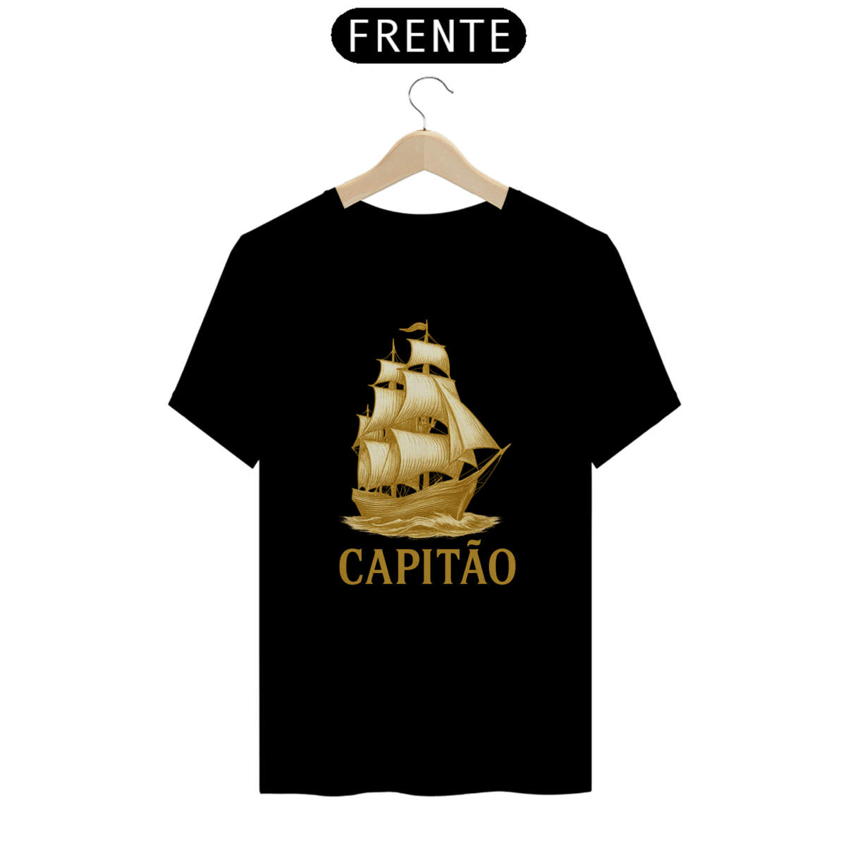 Nome do produto: Camiseta Capitão Náutica - Estilo Marinheiro 100% Algodão Quality - Estampa Exclusiva