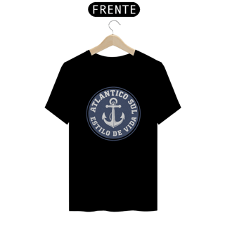 Nome do produto Camiseta Atlântico Sul - Moda Náutica, Oceano e Mar - Estilo Marinheiro 100% Algodão
