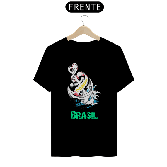 Camiseta Offshore Brasil - Moda Náutica Profissional, Trabalho Embarcado e Plataforma de Petróleo