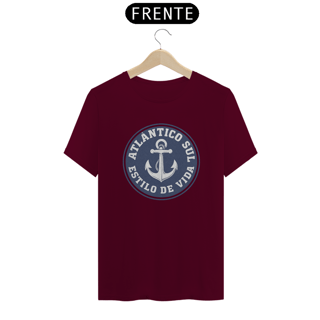 Nome do produto Camiseta Atlântico Sul - Moda Náutica, Oceano e Mar - Estilo Marinheiro 100% Algodão