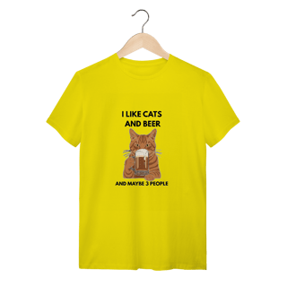 Nome do produto T-Shirt Quality Cat & Beer – Camiseta Unissex para Amantes de Gatos e Cerveja