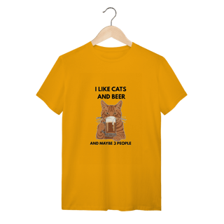 Nome do produto T-Shirt Quality Cat & Beer – Camiseta Unissex para Amantes de Gatos e Cerveja