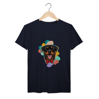 Nome do produto T-Shirt Prime Unissex Rottweiler Elegante com Gravata Borboleta