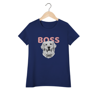 Nome do produto Baby Look Feminina Golden Boss – Camiseta Estilosa para Mães de Pet