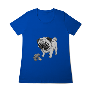 Nome do produto Baby Look Pug & Brócolis – Camiseta Feminina Pet Lover Divertida