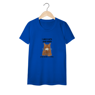 Nome do produto Baby Long Classic Cat & Beer – Camiseta Feminina Divertida para Amantes de Gatos