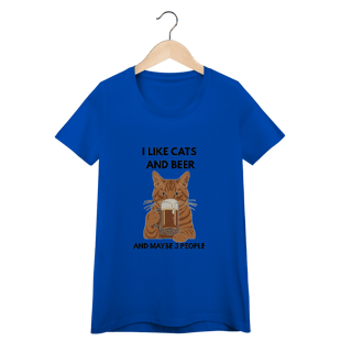Nome do produto Baby Long Quality Cat & Beer – Camiseta Feminina para Amantes de Gatos e Cerveja