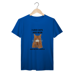 Nome do produto T-Shirt Prime Cat & Beer – Camiseta Premium para Amantes de Gatos com Estilo