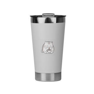 Copo Térmico Gato Tomando Café | Inox Isolado | Mantenha sua Bebida Quente ou Gelada | Copo Viagem Gato