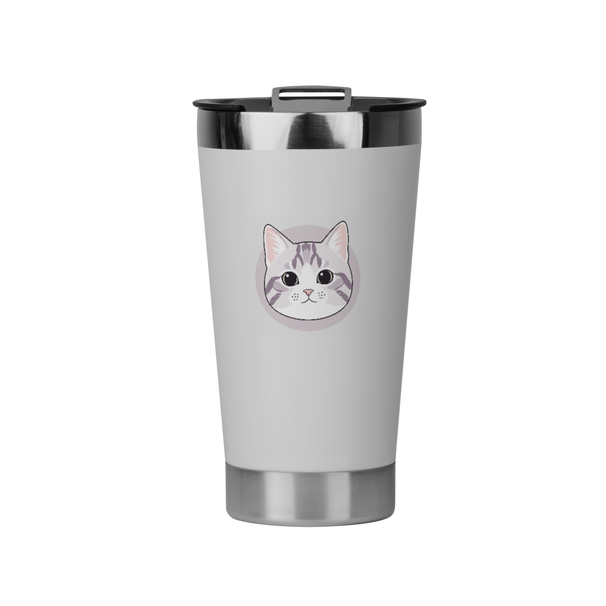 Nome do produto: Copo Térmico Gato Fofo American Shorthair - Ideal para Café, Chá e Bebidas Geladas