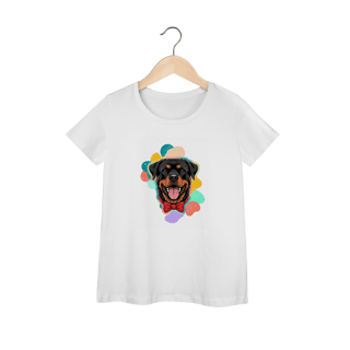 Camisa Feminina Baby Long Prime - Rottweiler de Gravata Borboleta