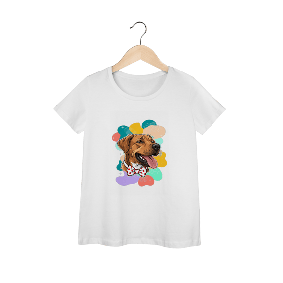 Camisa Feminina Baby Long Prime - Cachorro Caramelo de Gravata