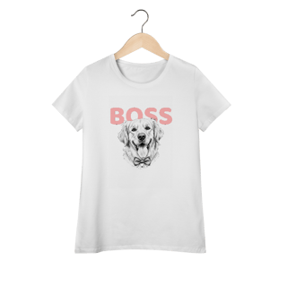 Nome do produto Baby Look Feminina Golden Boss – Camiseta Estilosa para Mães de Pet