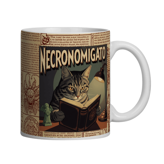 Caneca Necronomigato - Lovecraft & Cat Lovers