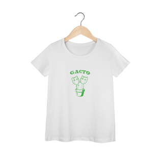 Baby Look Gacto Cacto Gato Feminina