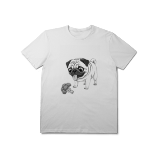 Nome do produto T-Shirt Prime Pug & Brócolis – Camiseta Divertida para Pet Lovers