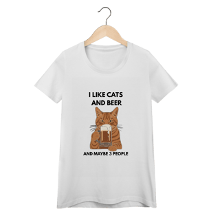 Baby Long Quality Cat & Beer – Camiseta Feminina para Amantes de Gatos e Cerveja
