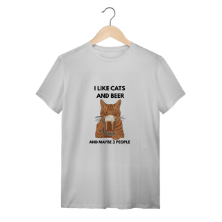 T-Shirt Quality Cat & Beer – Camiseta Unissex para Amantes de Gatos e Cerveja
