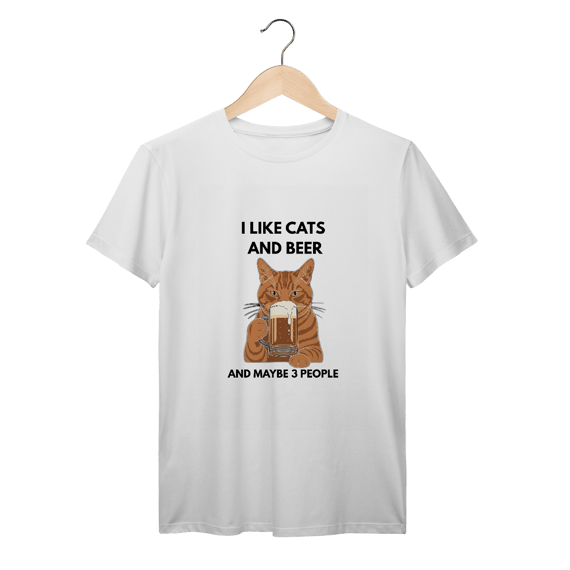 T-Shirt Prime Cat & Beer – Camiseta Premium para Amantes de Gatos com Estilo