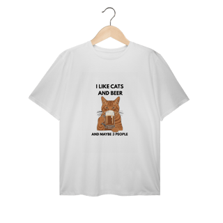 T-Shirt Plus Size Cat & Beer – Camiseta Estilosa e Confortável para Pet Lovers