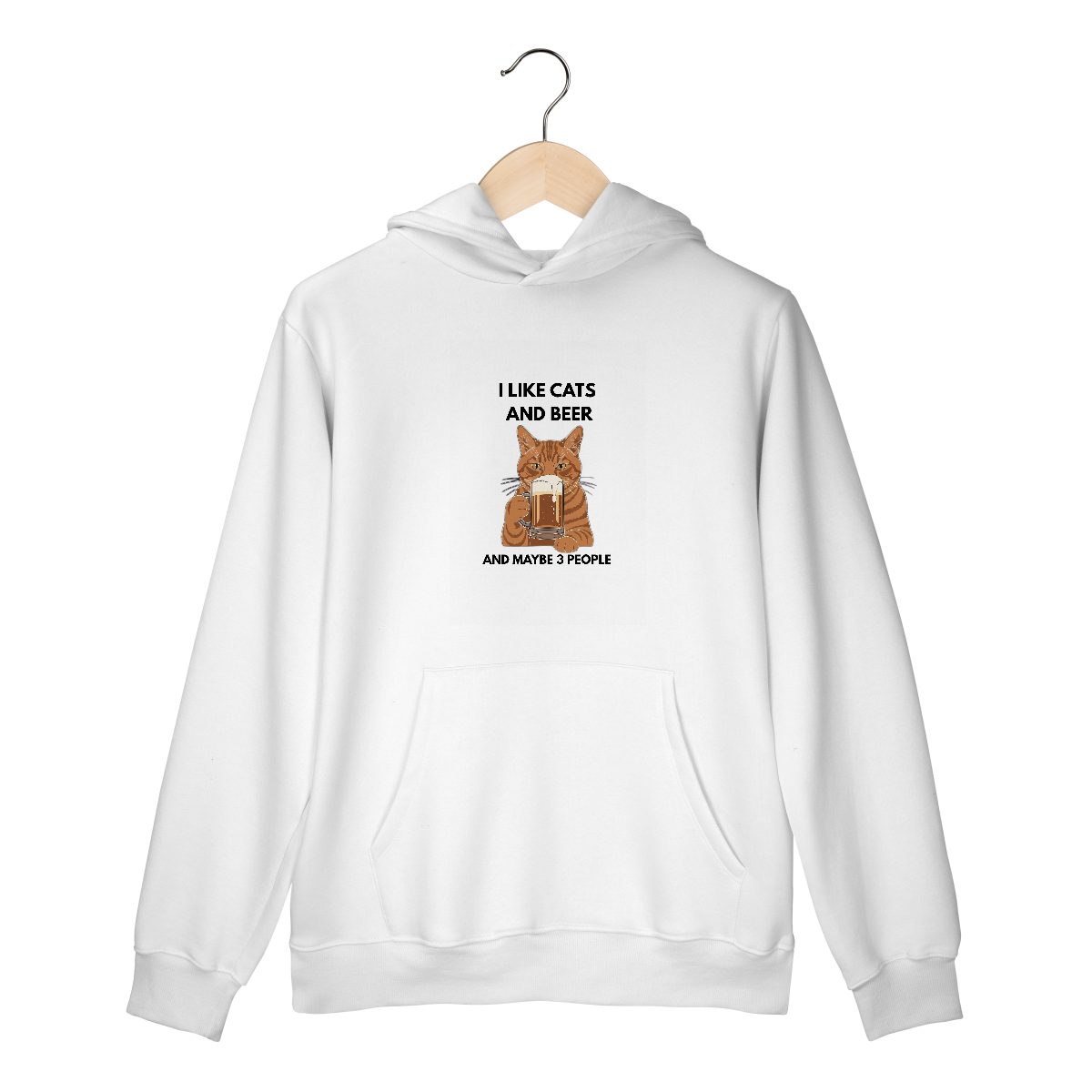 Nome do produto: Moletom Canguru Cat & Beer – Estilo, Conforto e Sarcasmo Pet Lover
