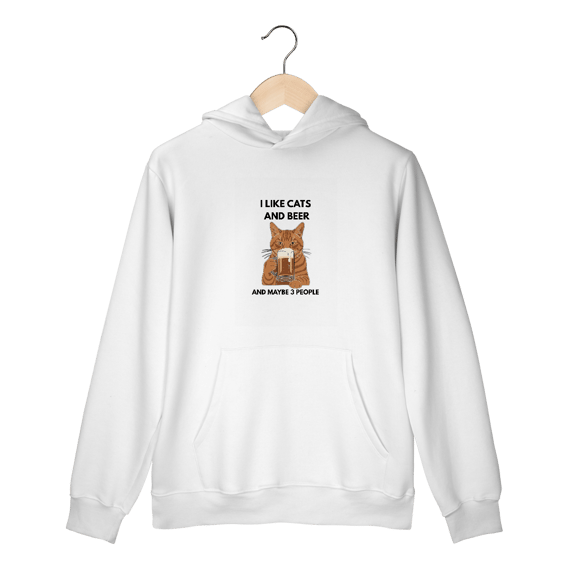 Moletom Canguru Cat & Beer – Estilo, Conforto e Sarcasmo Pet Lover
