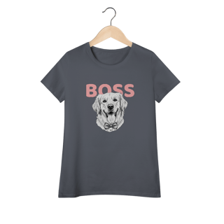 Nome do produto Baby Look Feminina Golden Boss – Camiseta Estilosa para Mães de Pet