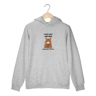 Nome do produto Moletom Canguru Cat & Beer – Estilo, Conforto e Sarcasmo Pet Lover