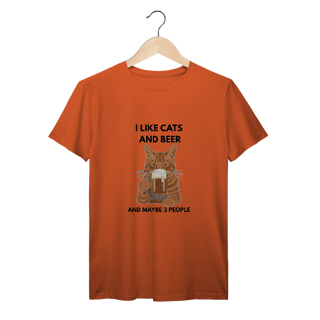Nome do produto T-Shirt Prime Cat & Beer – Camiseta Premium para Amantes de Gatos com Estilo