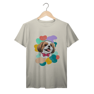 T-Shirt Prime Unissex - Shih-Tzu com Gravata